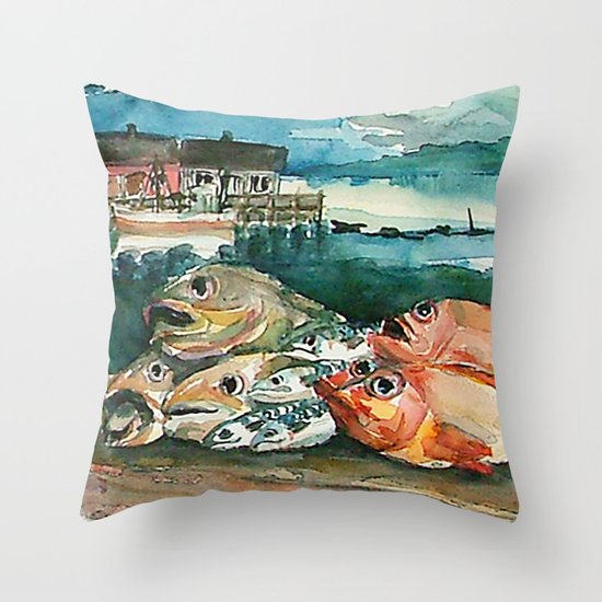 Memories frome the coast of Norway Throw Pillow