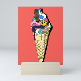 Summer Rave Psychedelic Ice Cream Mini Art Print
