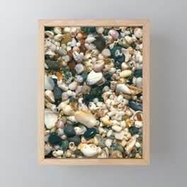 Beautiful Sea Shell Sand Macro Framed Mini Art Print