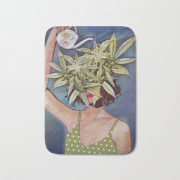 Pot Head Poster, Trippy Poster, Cannabis Poster, Vintage Cannabis Art, Marijuana Poster, Pot Head, Vintage Digital Print Bath Mat