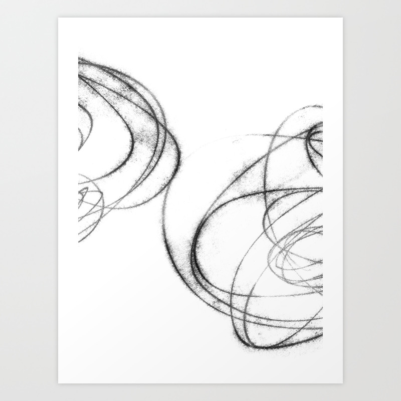 Minimalist Abstract Black And White Line Drawing Art Print By Mininst Society6