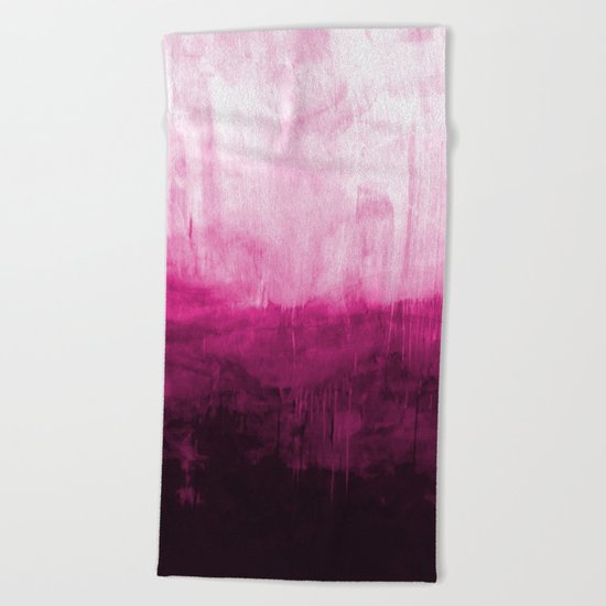 Paint 7 pink abstract painting ocean sea minimal modern bright colorful dorm college urban flat Beach Towel