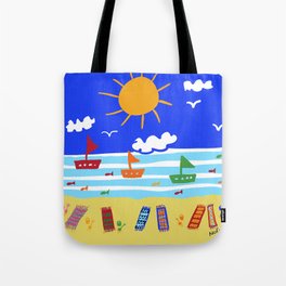 Naive Beach - Blue & Gold  Tote Bag