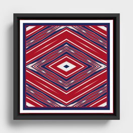 Patriotic Colors Ikat Style 1 Framed Canvas