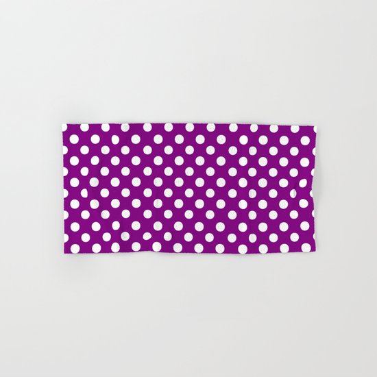 Polka Dots (White/Purple) Hand & Bath Towel