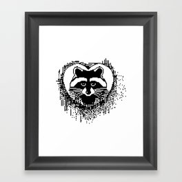 Pixel Little Raccoon Framed Art Print