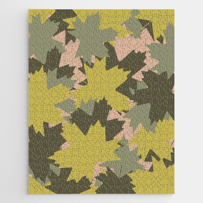 Maple Leaf pattern (summer green) Jigsaw Puzzle