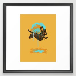 Flying Dachshund Framed Art Print