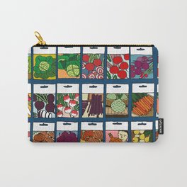 Veggie Seeds Pattern Carry-All Pouch | Colorful, Pop Art, Graphic, Cute, Pattern, Illustration, Design, Neat, Healthy, Nature 