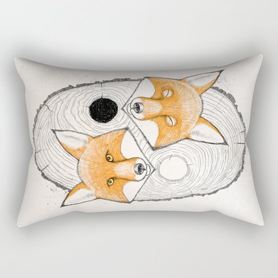 yin yang fox Rectangular Pillow