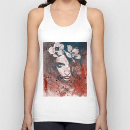 Red Hypothermia | flower woman graffiti painting Unisex Tank Top