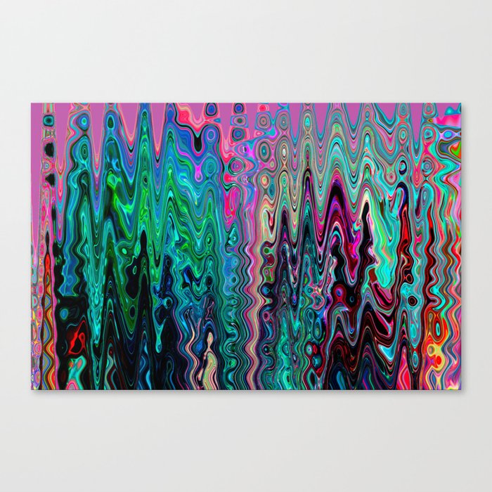 Colorful Psychedelic Distorted Paint Canvas Print
