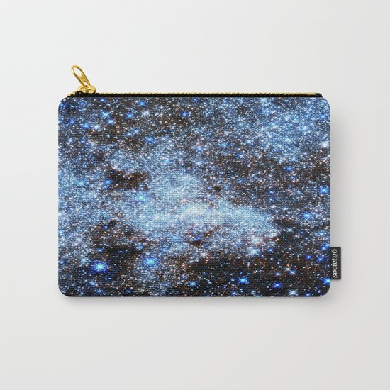 gAlaxY : Blue Sparkle Stars Carry-All Pouch