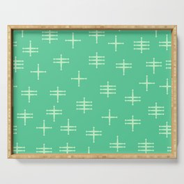 Seamless abstract mid century modern pattern - Bright Green Serving Tray