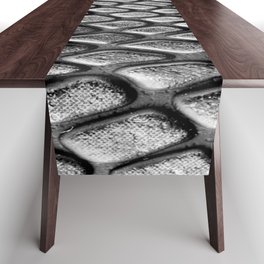 embossed crocodile leather in black and white ( faux  ) Table Runner