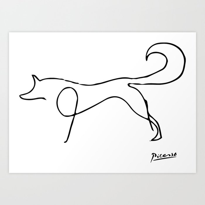 Picasso - The Fox, Animals Sketch, Artwork For Prints, Posters, Bags,  Tshirts, Men, Women, Kids Art Print by Art-O-Rama Shop | Society6