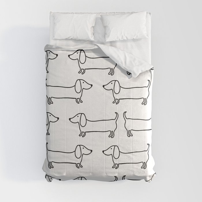 Dachshund in black-white Comforter