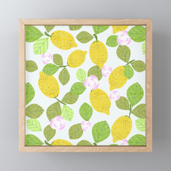 Lemons in Bloom Framed Mini Art Print