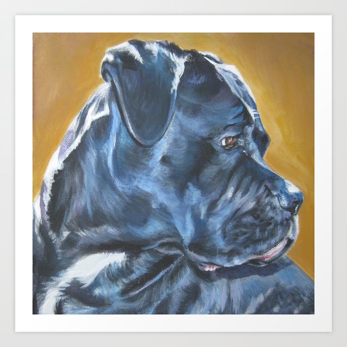 A Cane Corso Dog Portrait From An Original Painting By L A Shepard Art Print By Thedoglover Society6