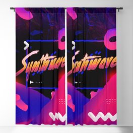 Neon synthwave horizon #2 Blackout Curtain
