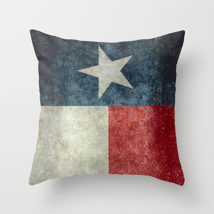 Texas state flag, vintage banner Throw Pillow