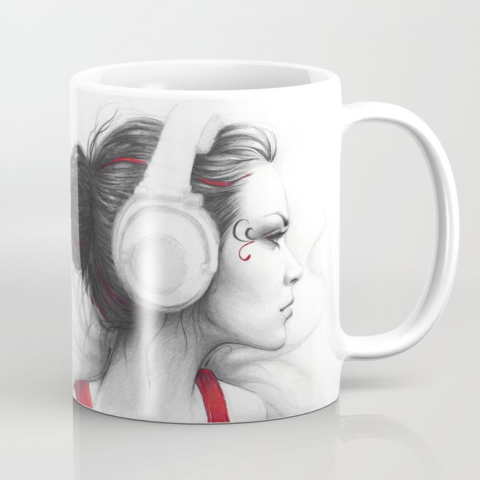 MUSIC Girl in Headphones Coffee Mug
