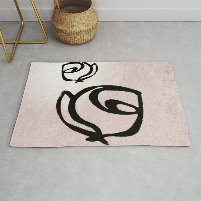 Flowers, Mother-Daughter, Pink Rug