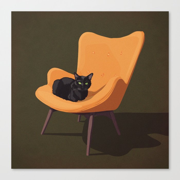 Cats on Chairs Collection ⋕3 Canvas Print