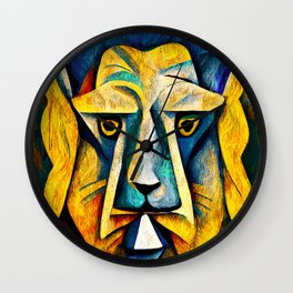 Abstract Lion Head Wall Clock