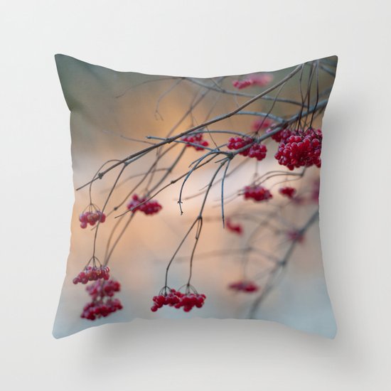 Winter Berries Throw Pillow