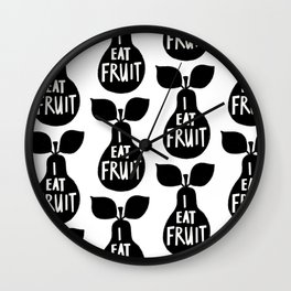 FRUIT Wall Clock | Print, Blackandwhite, Fitness, Fruit, Food, Graphic, Contemporary, Repeat, Graphicdesign, Vegangift 