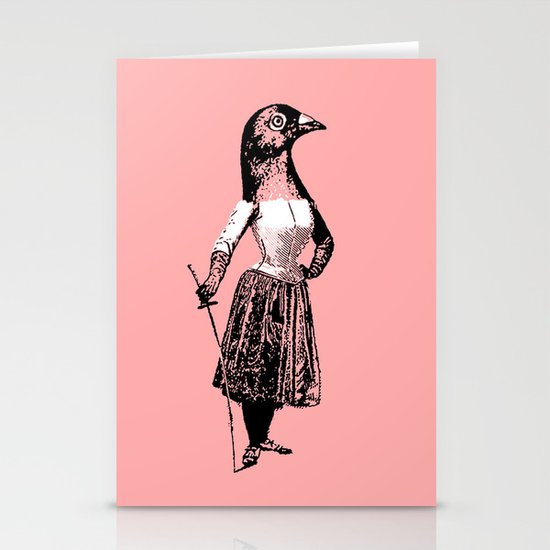 The Fencing Pigeon Stationery Cards