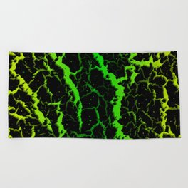 Cracked Space Lava - Lime/Green Beach Towel