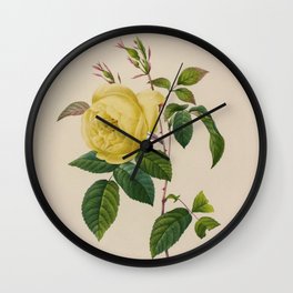 REDOUTE Yellow ROSE Wall Clock