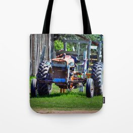 Old Tractor In Farm Country  Tote Bag