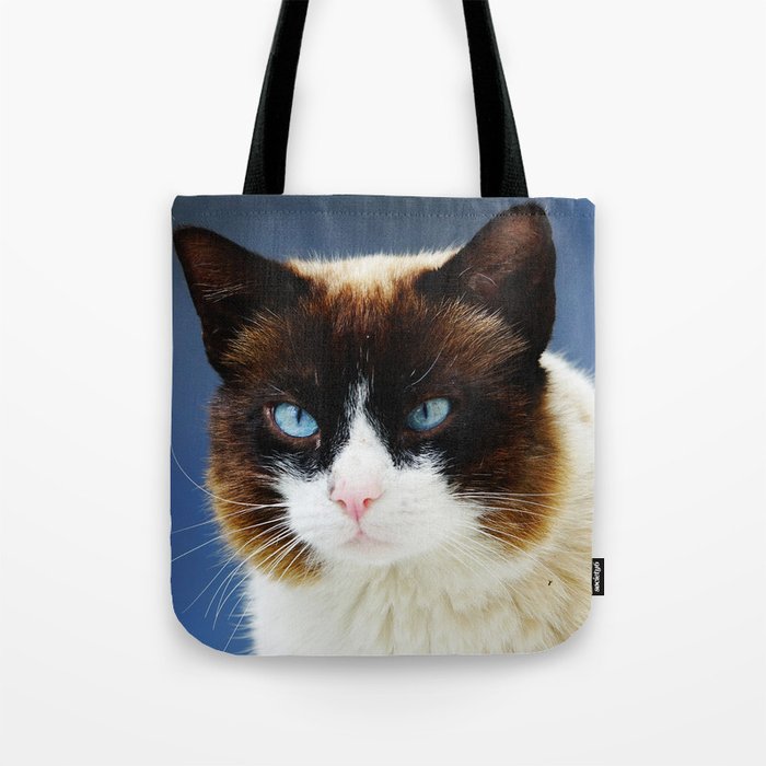 Cute Fluffy Cat with Blue Eyes | Kitty Potrait Photography Tote Bag