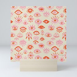 Mystic Eyes – Pink & Red Mini Art Print