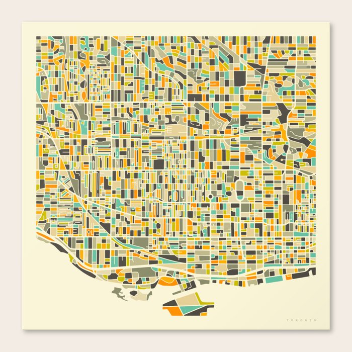 Toronto Map Canvas Print by Jazzberry Blue Society6