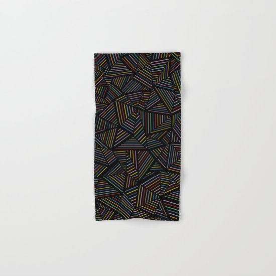 Ab Linear Rainbow Black Hand & Bath Towel