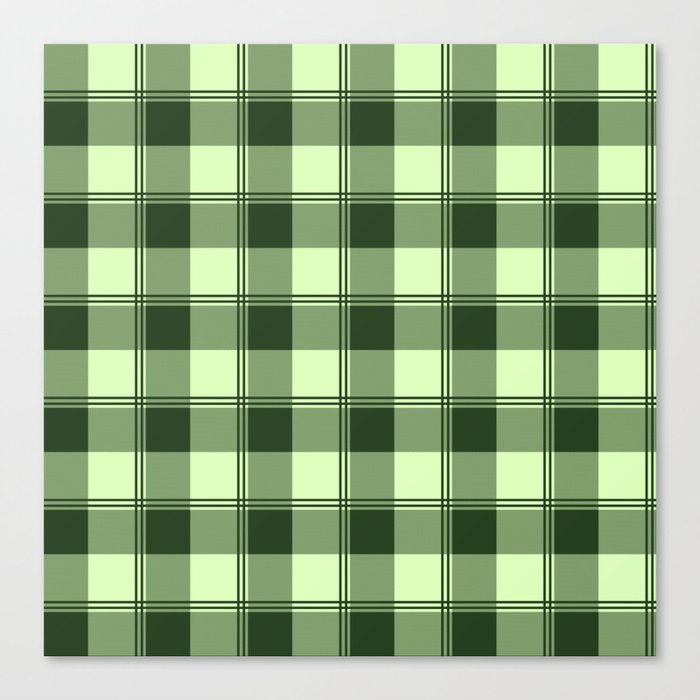 Green Plaid pattern Check  Canvas Print