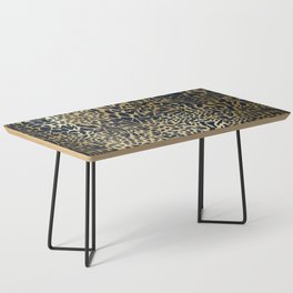 Leopard Print Pattern, Navy Blue and Gold Coffee Table