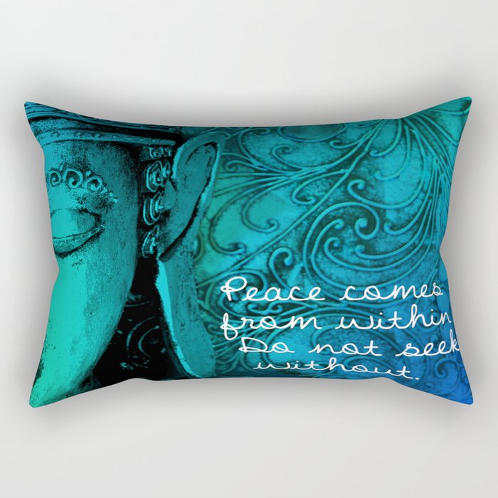 Aqua Buddha Rectangular Pillow