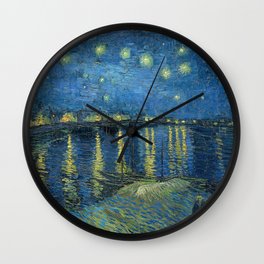 Van Gogh, Starry Night Over The Rhone Artwork Reproduction, Posters, Tshirts, Prints, Bags, Men, Wom Wall Clock