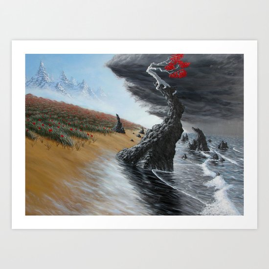breaking the tide Art Print