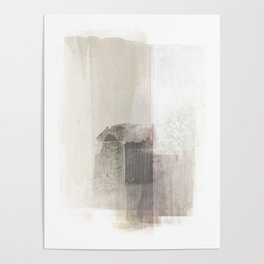 Beige and Brown Minimalist Abstract Painting Poster