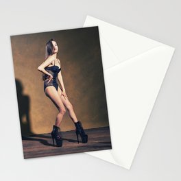 Sexy girl in lingerie Stationery Card