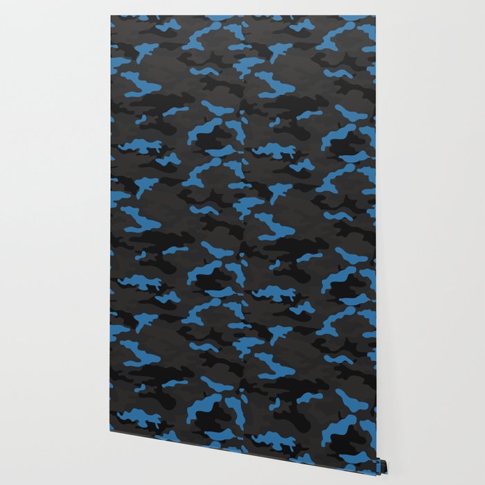 Blue Camouflage Wallpaper By Chris Nolan Society6