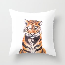 Watercolor Tiger Throw Pillow