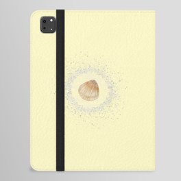Watercolor Seashell and Sand on Pastel Yellow iPad Folio Case