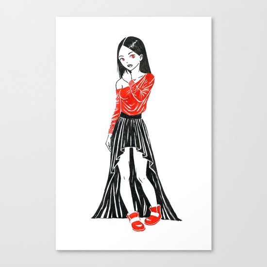 Girl in Dress Canvas Print